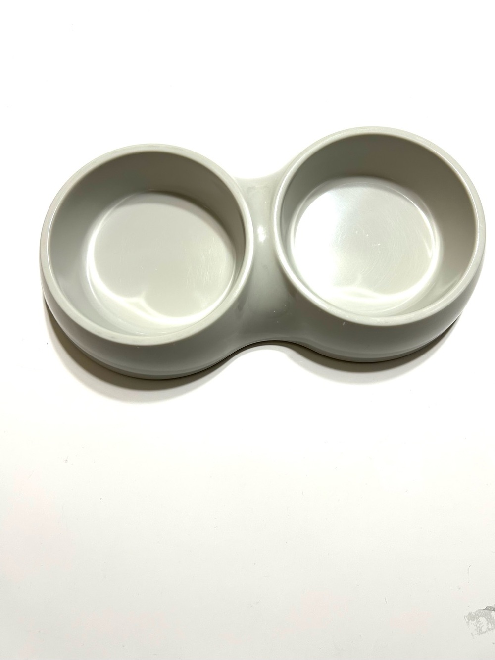 Beige Cream Double Pet Bowl for Dog / Cat Feeding Dish Suitable for Food & Water - Picture 4 of 4